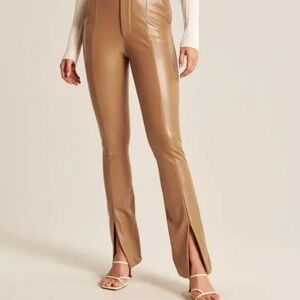 Abercrombie & Fitch Tan Faux Leather Pants Size 4 27 Long